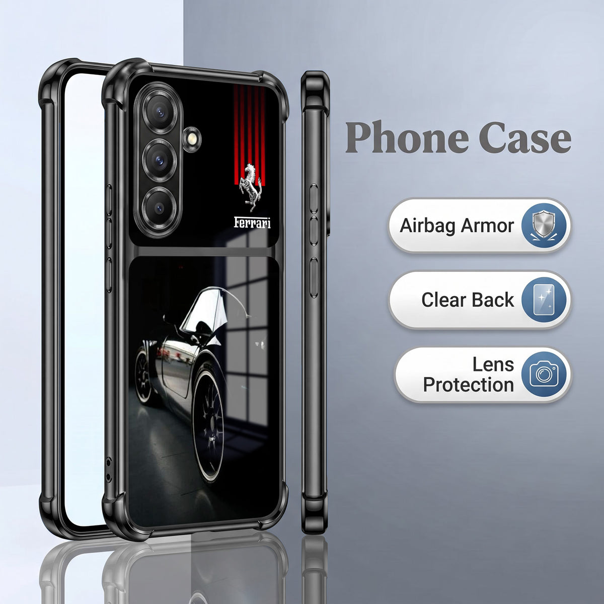 Samsung Galaxy A36 5G Ferrari Racing Dual-Tone Transparent Airbags Case