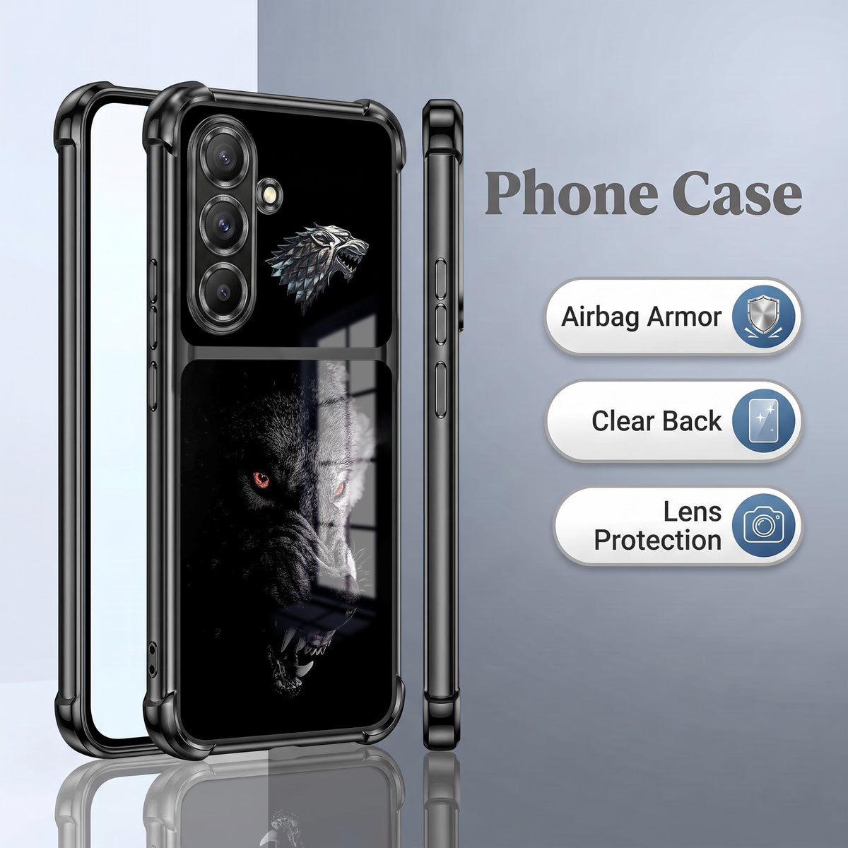 Samsung Galaxy A36 5G Alpha Wolf Dual-Tone Transparent Airbags Case