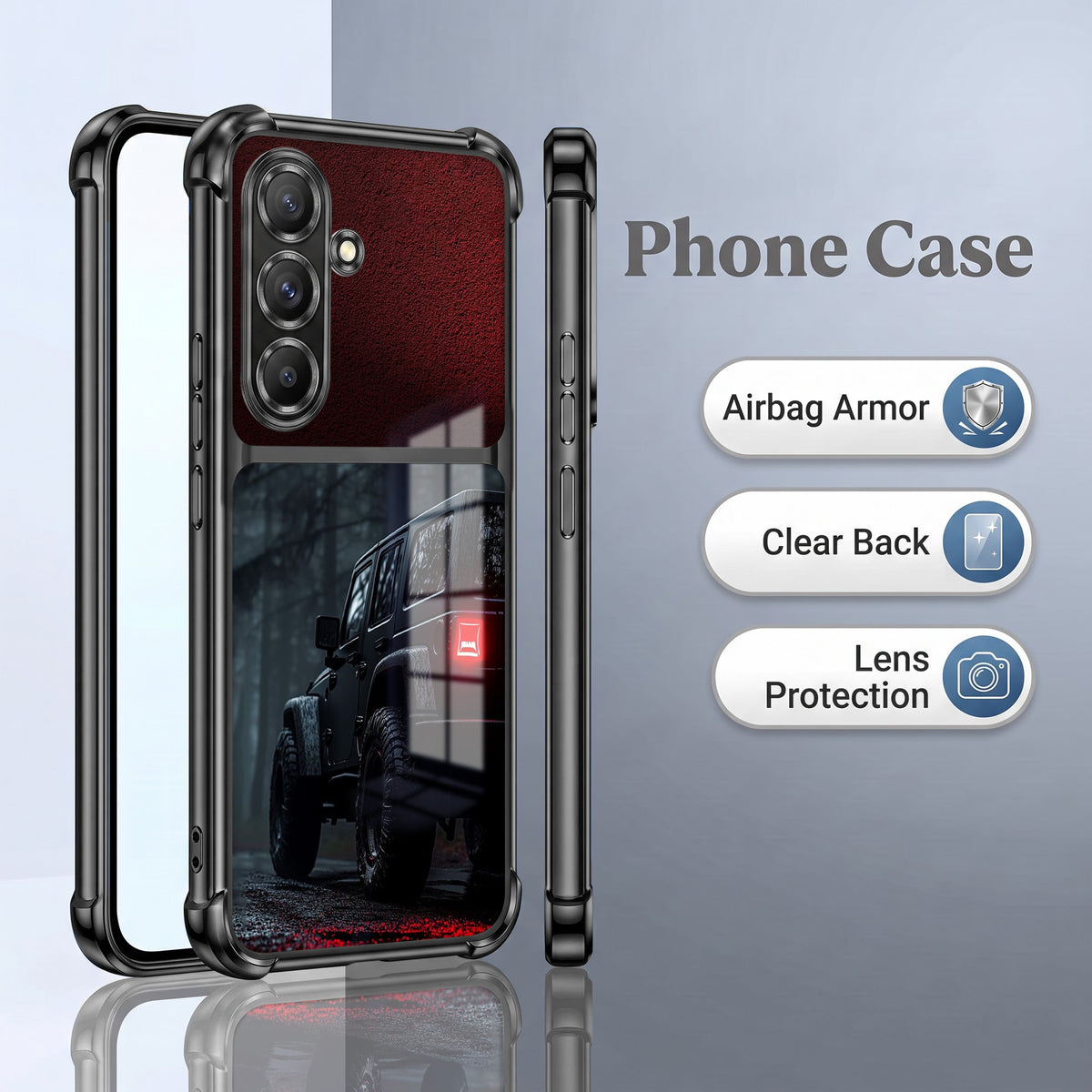 Samsung Galaxy A36 5G Black Beast 4x4 Dual-Tone Transparent Airbags Case
