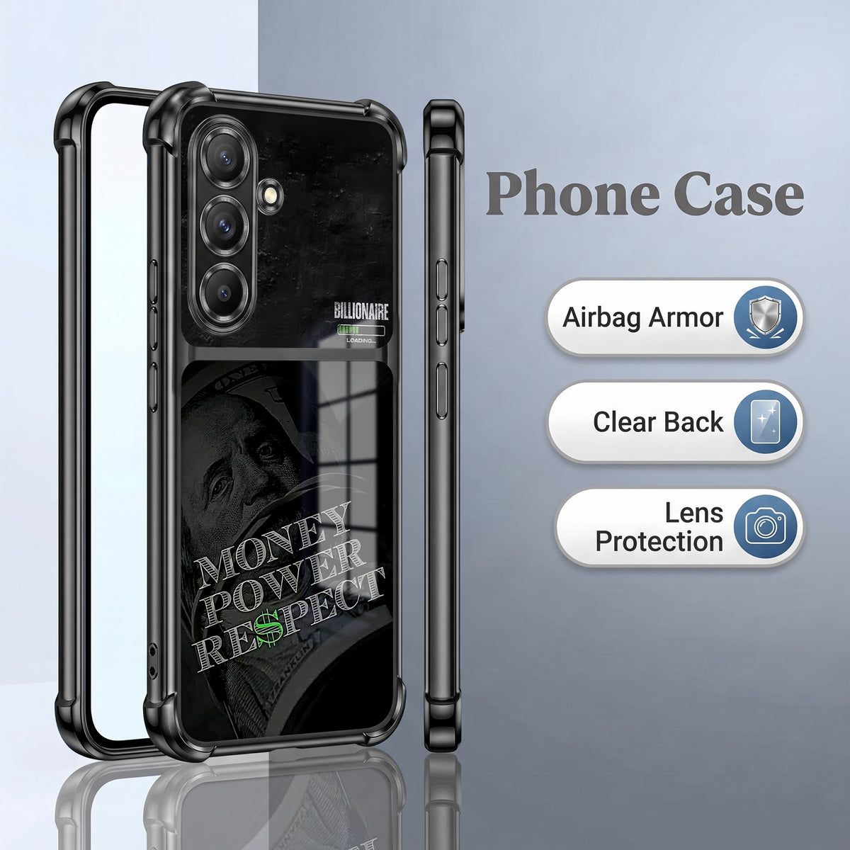 Samsung Galaxy A36 5G Money Power Dual-Tone Transparent Airbags Case