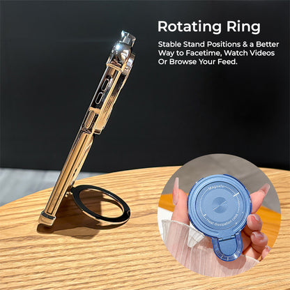 Nothing Phone 4a 5G Luxury Four Corner Invincible Bracket Ring Stand Case