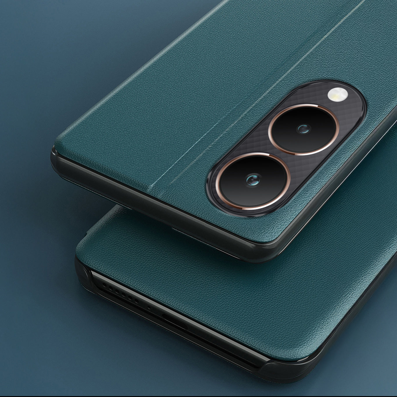 Vivo Y28 5G Luxury Half Window Leather Flip Case