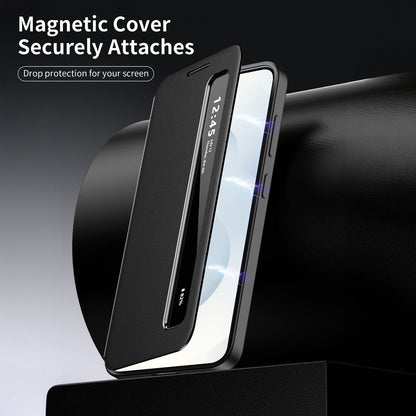 Samsung Galaxy S25 5G Smart Side Window Flip Leather Case