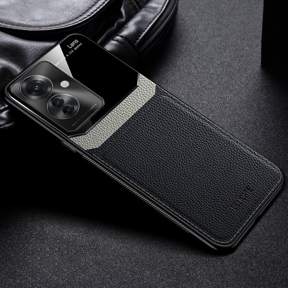 black leather protective cover for oppo f25 pro civer