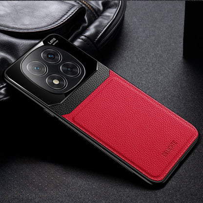 Redmi Note 14 Pro 5G Premium Leather Lens Protective Case red