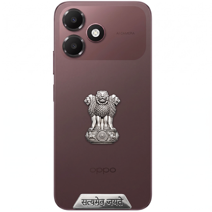 Oppo A6c 5G Compatible Satyamev Jayate 3D Metal Emblem Sticker