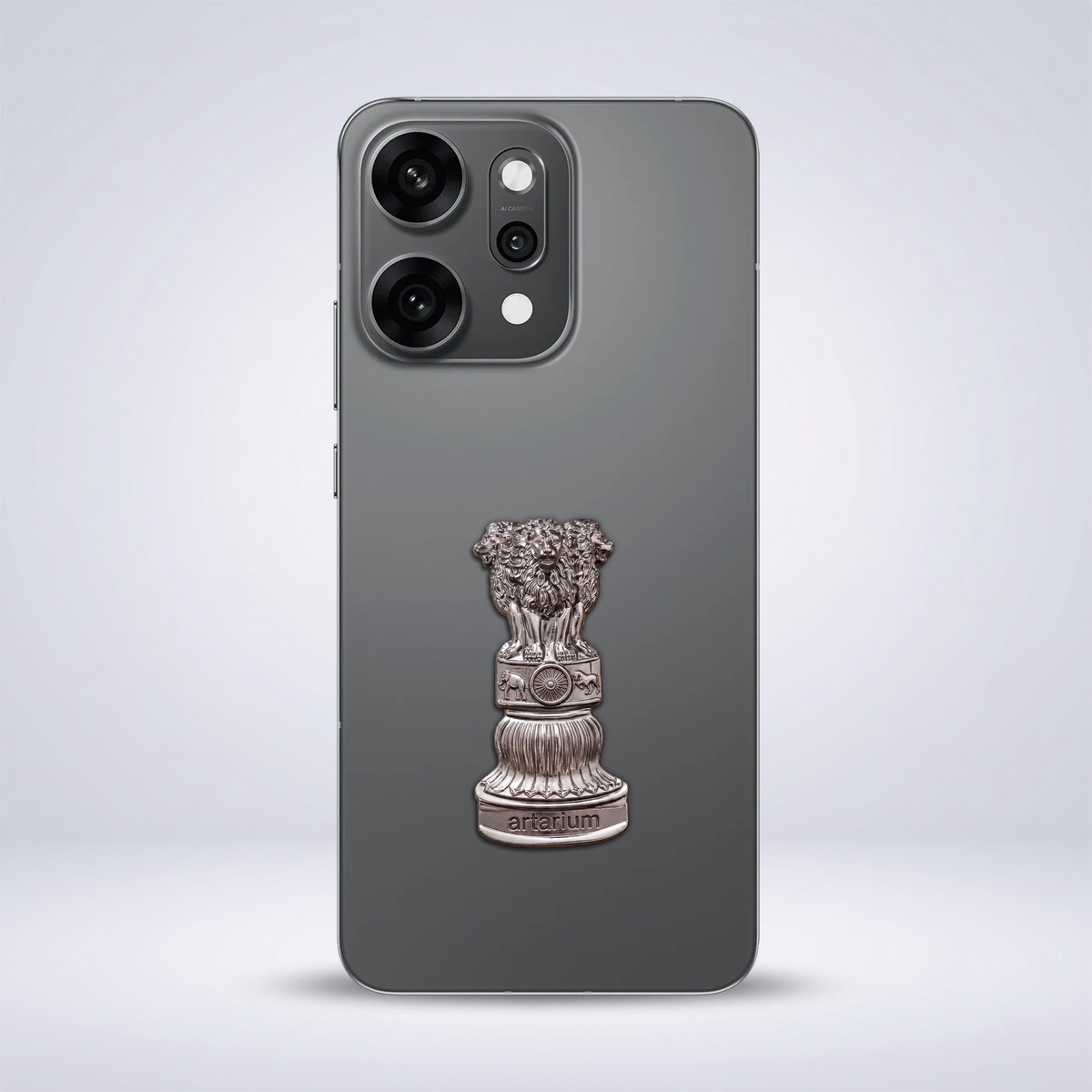 OPPO Reno 14 Pro 5G Compatible Satyamev Jayate 3D Metal Emblem Sticker