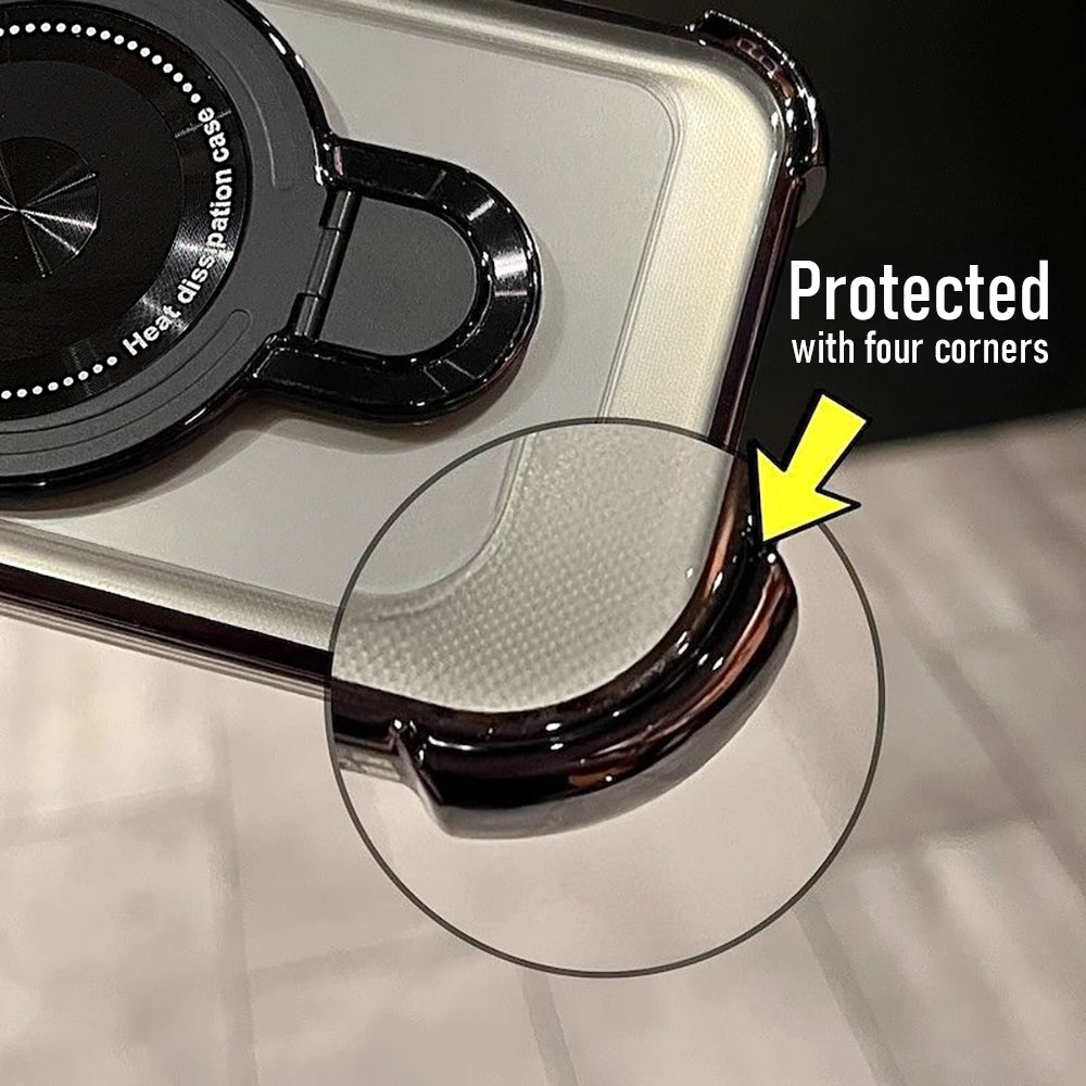OnePlus Nord CE5 5G Luxury Four Corner Invincible Bracket Ring Stand Case