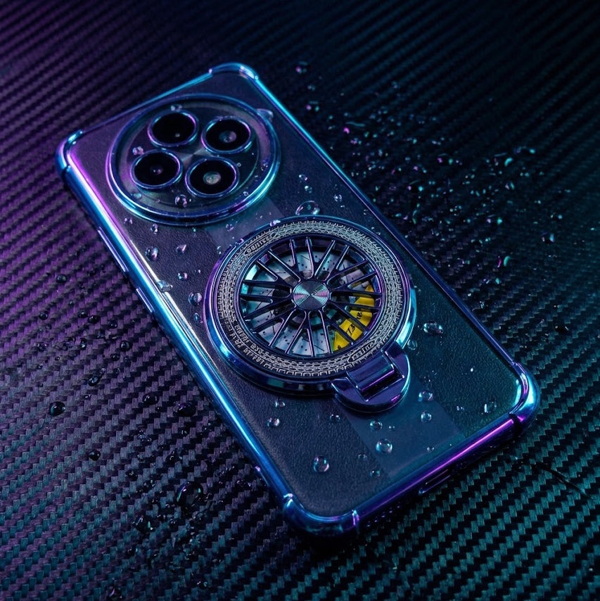 Oppo F27 Pro Phone case with unique design on a textured dark surface