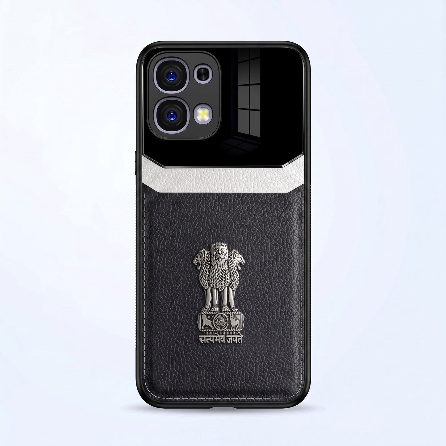 Oppo F31 5G Satyamev Jayate 3D Metal Leather Back Case