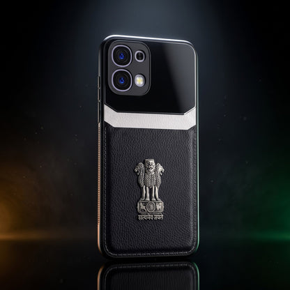 Oppo F31 5G Satyamev Jayate 3D Metal Leather Back Case