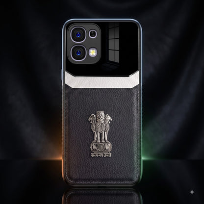 Oppo F31 5G Satyamev Jayate 3D Metal Leather Back Case