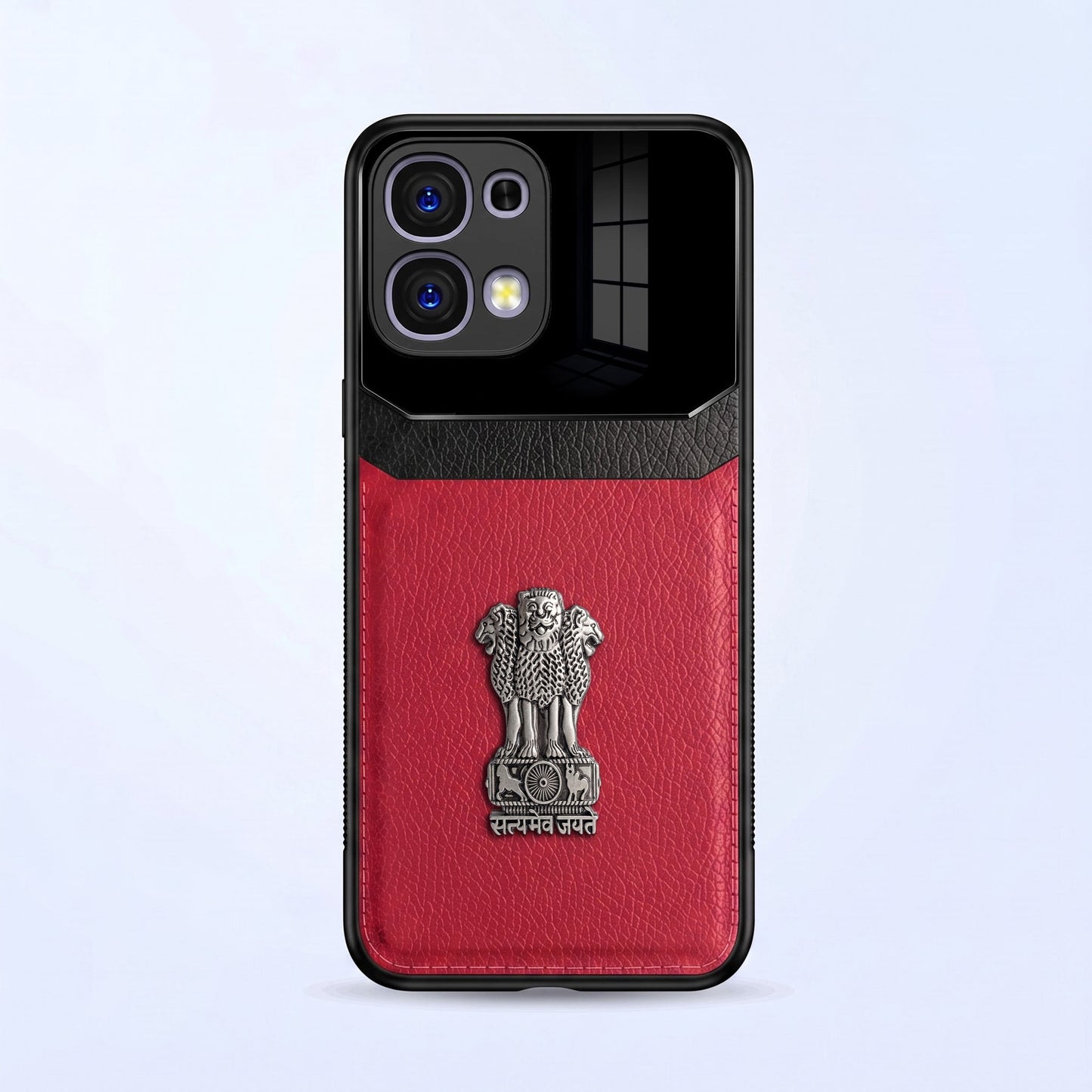 Oppo F31 5G Satyamev Jayate 3D Metal Leather Back Case
