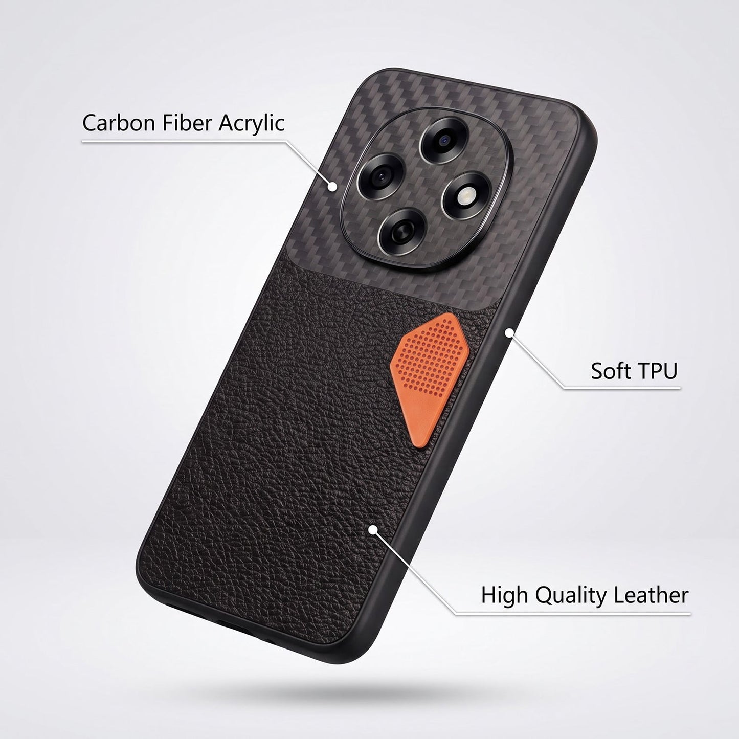 Oppo F31 Pro 5G Carbon Fiber Heat Dissipation Leather Hybrid Phone Case