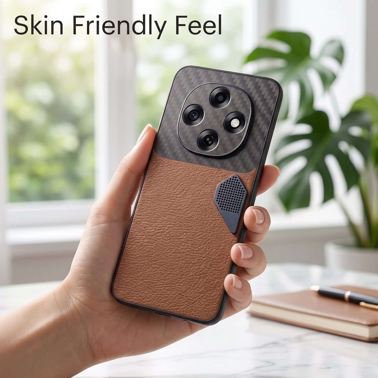 Oppo F31 Pro 5G Carbon Fiber Heat Dissipation Leather Hybrid Phone Case