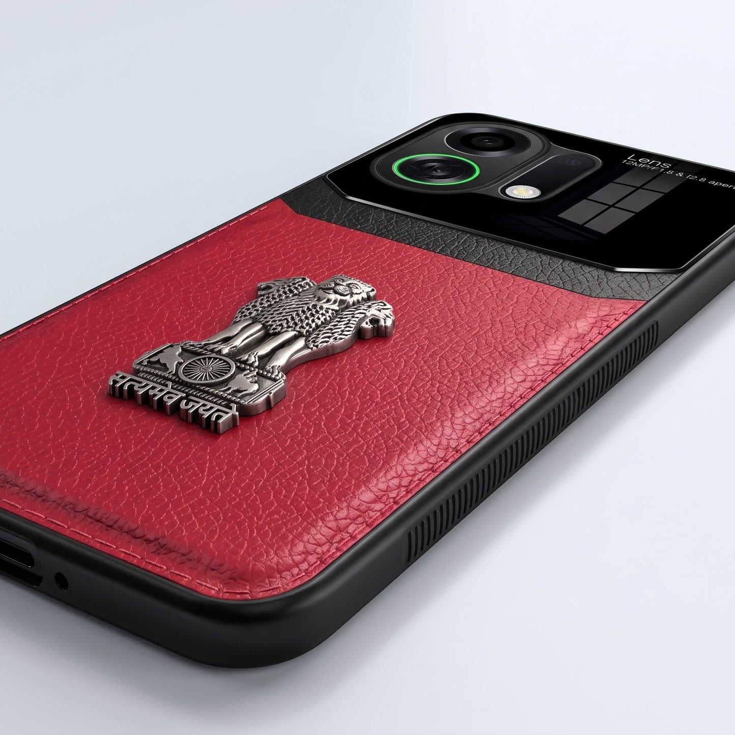 Oppo K13 Turbo 5G Satyamev Jayate 3D Metal Leather Back Case