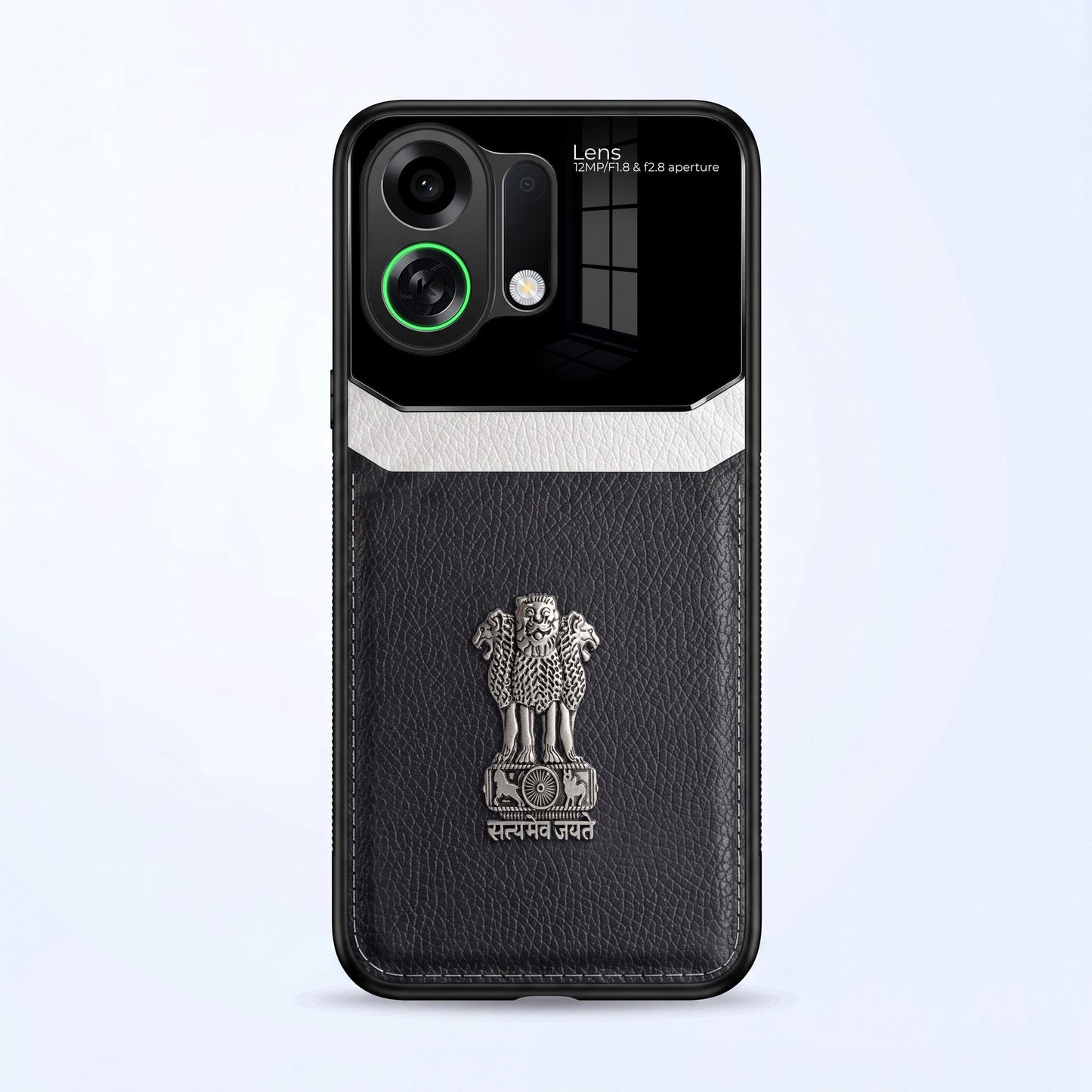 Oppo K13 Turbo 5G Satyamev Jayate 3D Metal Leather Back Case