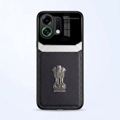 Oppo K13 Turbo 5G Satyamev Jayate 3D Metal Leather Back Case