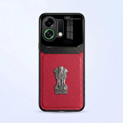 Oppo K13 Turbo 5G Satyamev Jayate 3D Metal Leather Back Case