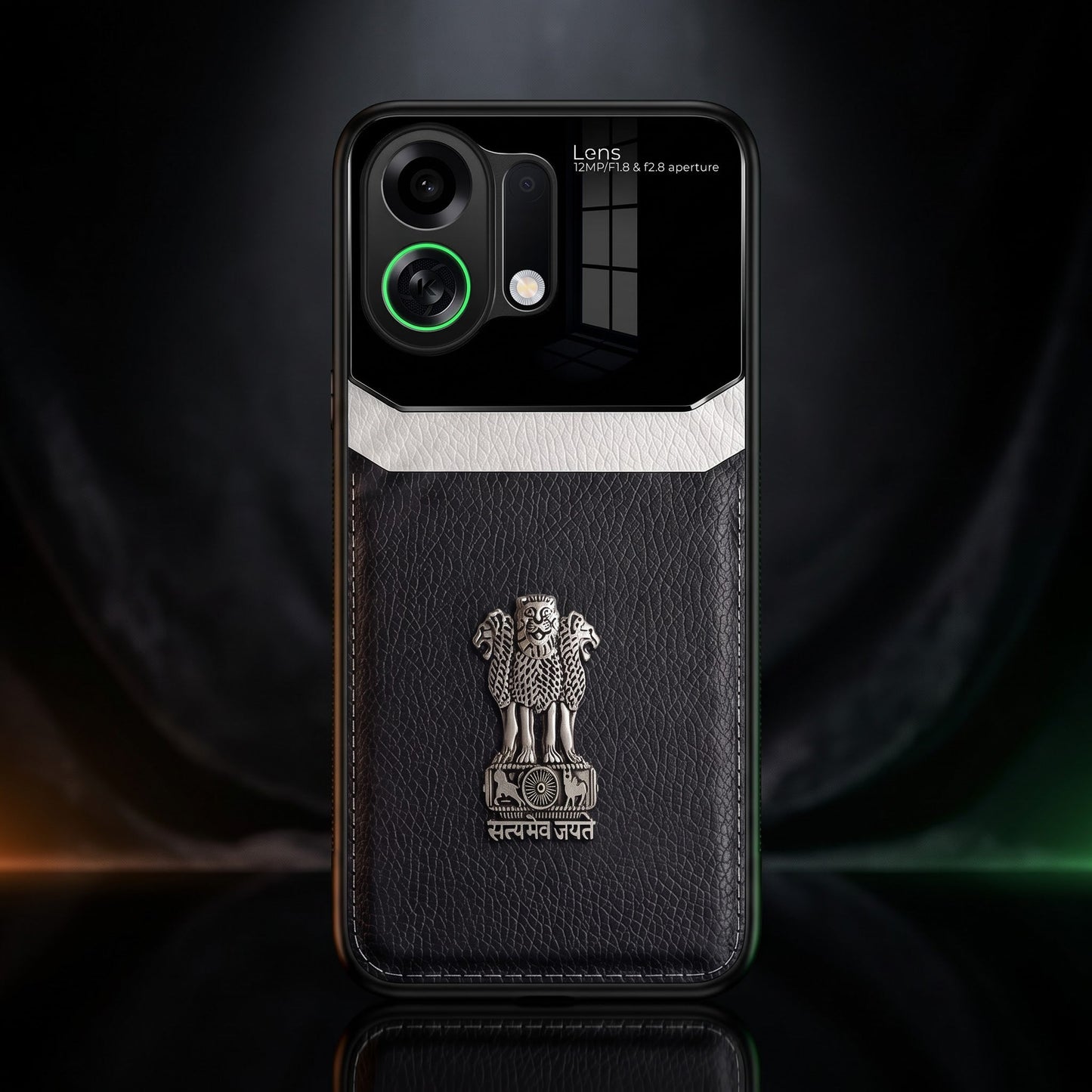 Oppo K13 Turbo 5G Satyamev Jayate 3D Metal Leather Back Case