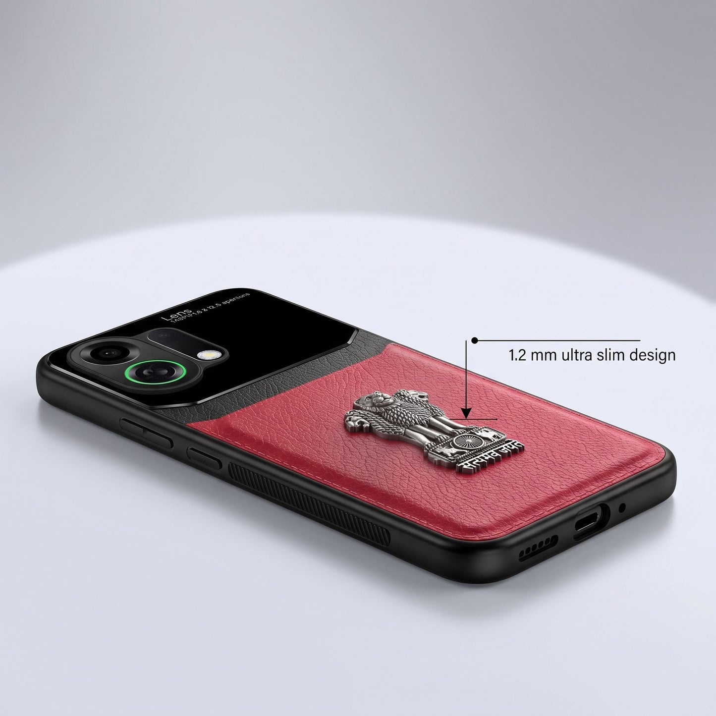 Oppo K13 Turbo 5G Satyamev Jayate 3D Metal Leather Back Case