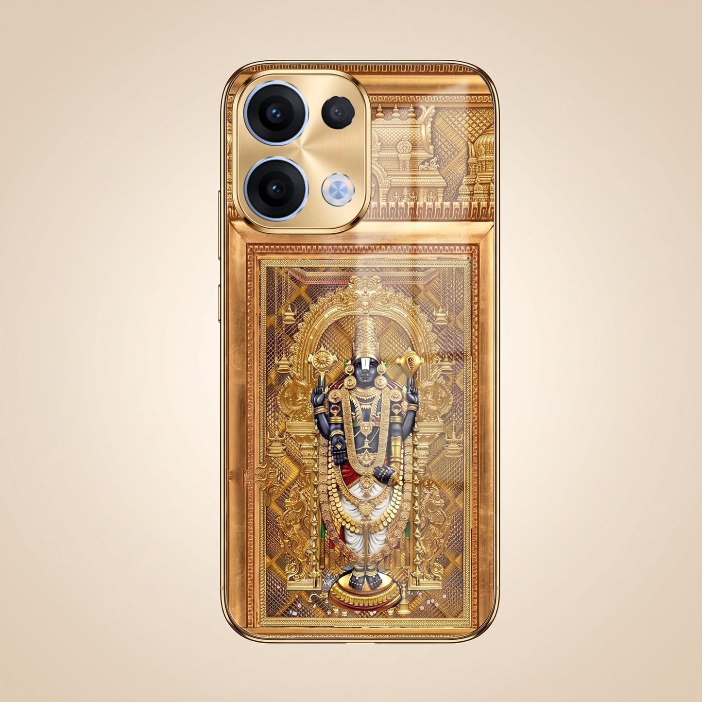 Oppo Reno 13 5G Premium Heritage Gold Electroplated Glass Phone Back Case