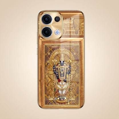 Oppo Reno 13 5G Premium Heritage Gold Electroplated Glass Phone Back Case