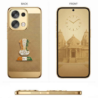 Oppo Reno 13 5G Tri-Color Satyamev Jayate Mesh Electroplated Heat Dissipation Case