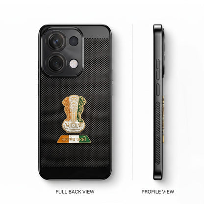 Oppo Reno 13 5G Tri-Color Satyamev Jayate Mesh Electroplated Heat Dissipation Case