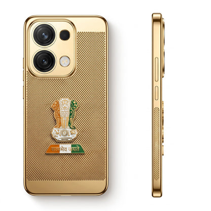 Oppo Reno 13 5G Tri-Color Satyamev Jayate Mesh Electroplated Heat Dissipation Case