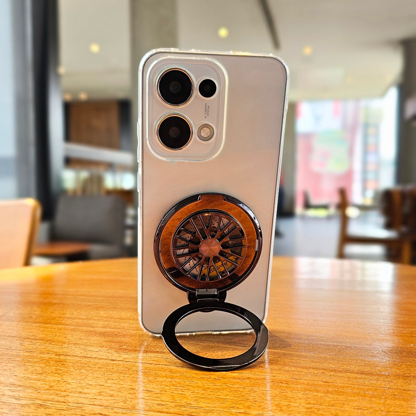 Oppo Reno 13 5G 100% Original Transparent Stress Buster Wheel Case
