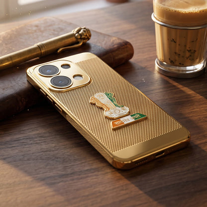 Oppo Reno 13 5G Tri-Color Satyamev Jayate Mesh Electroplated Heat Dissipation Case