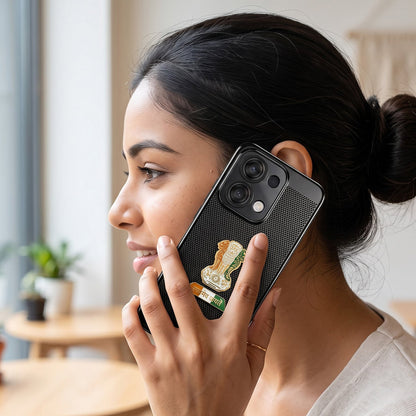 Oppo Reno 13 5G Tri-Color Satyamev Jayate Mesh Electroplated Heat Dissipation Case