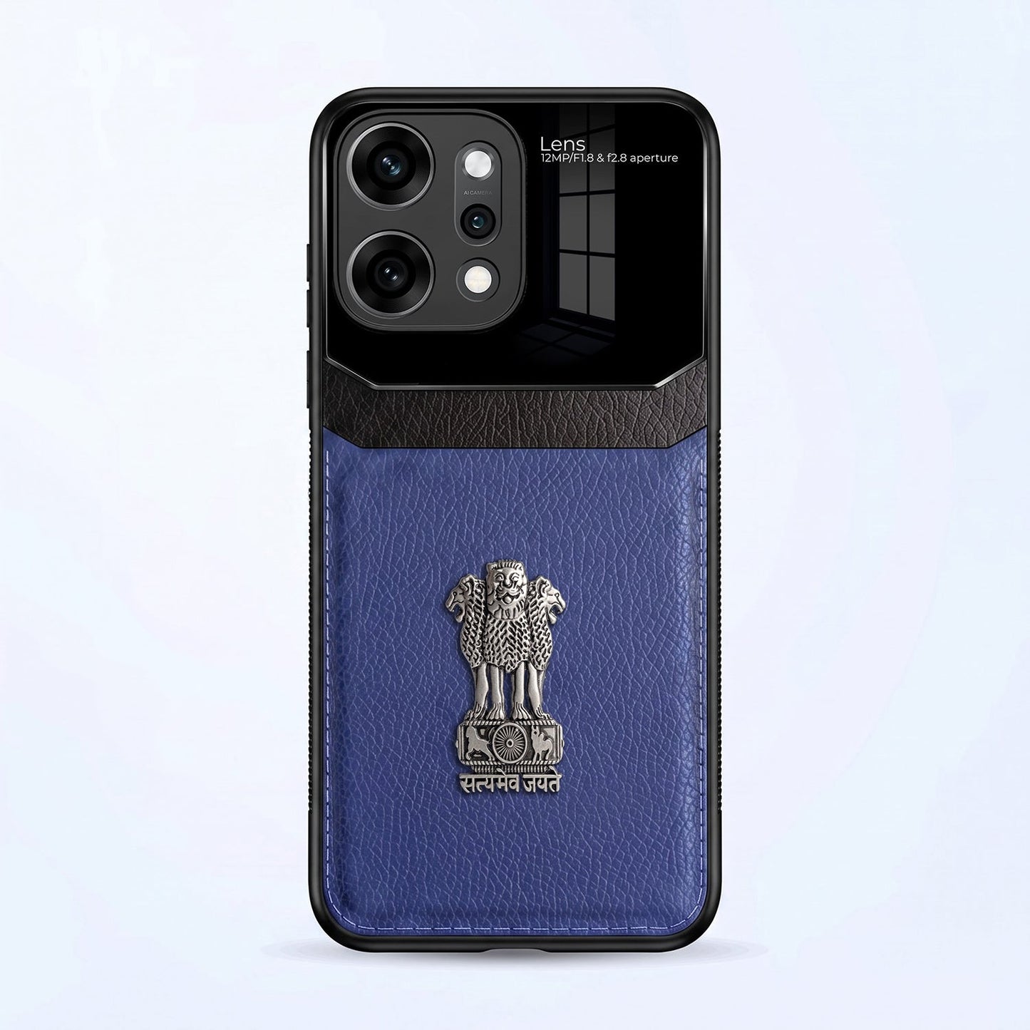 Oppo Reno 14 Pro 5G Satyamev Jayate 3D Metal Leather Back Case