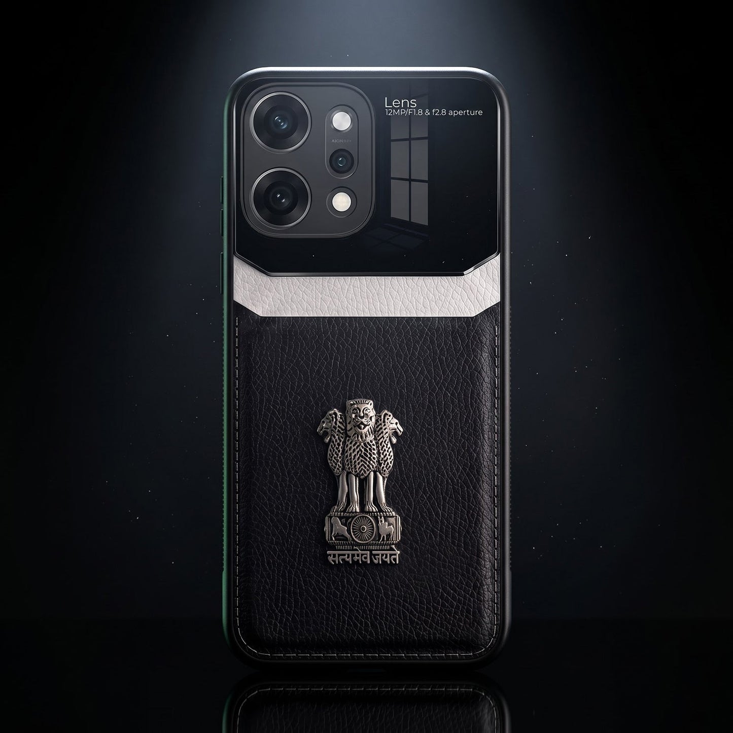 Oppo Reno 14 Pro 5G Satyamev Jayate 3D Metal Leather Back Case