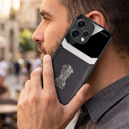 Oppo Reno 15 5G Satyamev Jayate 3D Metal Leather Back Case