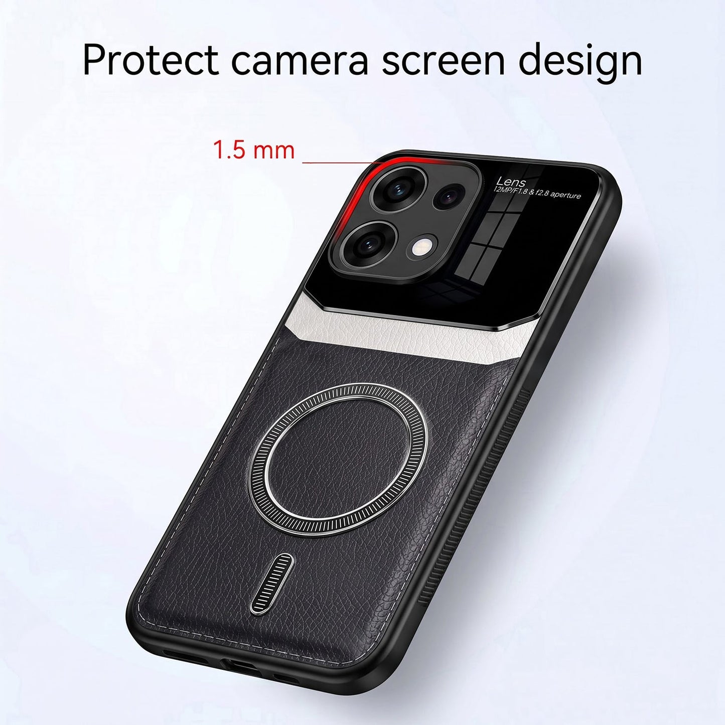 Oppo Reno16c 5G Premium Magsafe Magnetic Leather Lens Protective Case