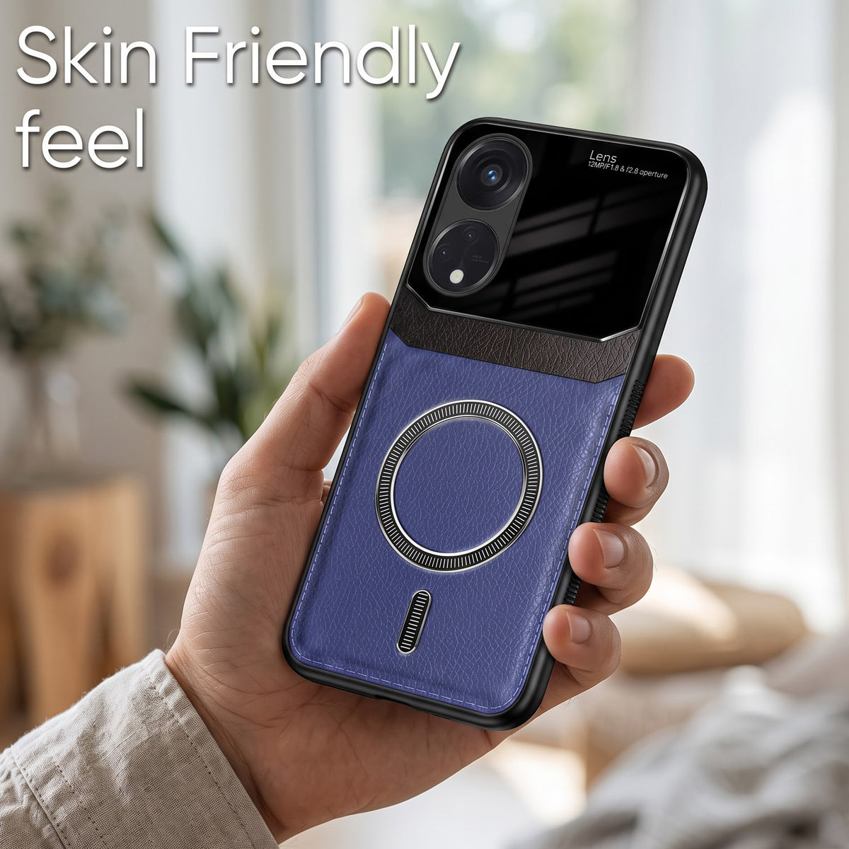 Oppo Reno 8T 5G Premium Magsafe Magnetic Leather Lens Protective Case