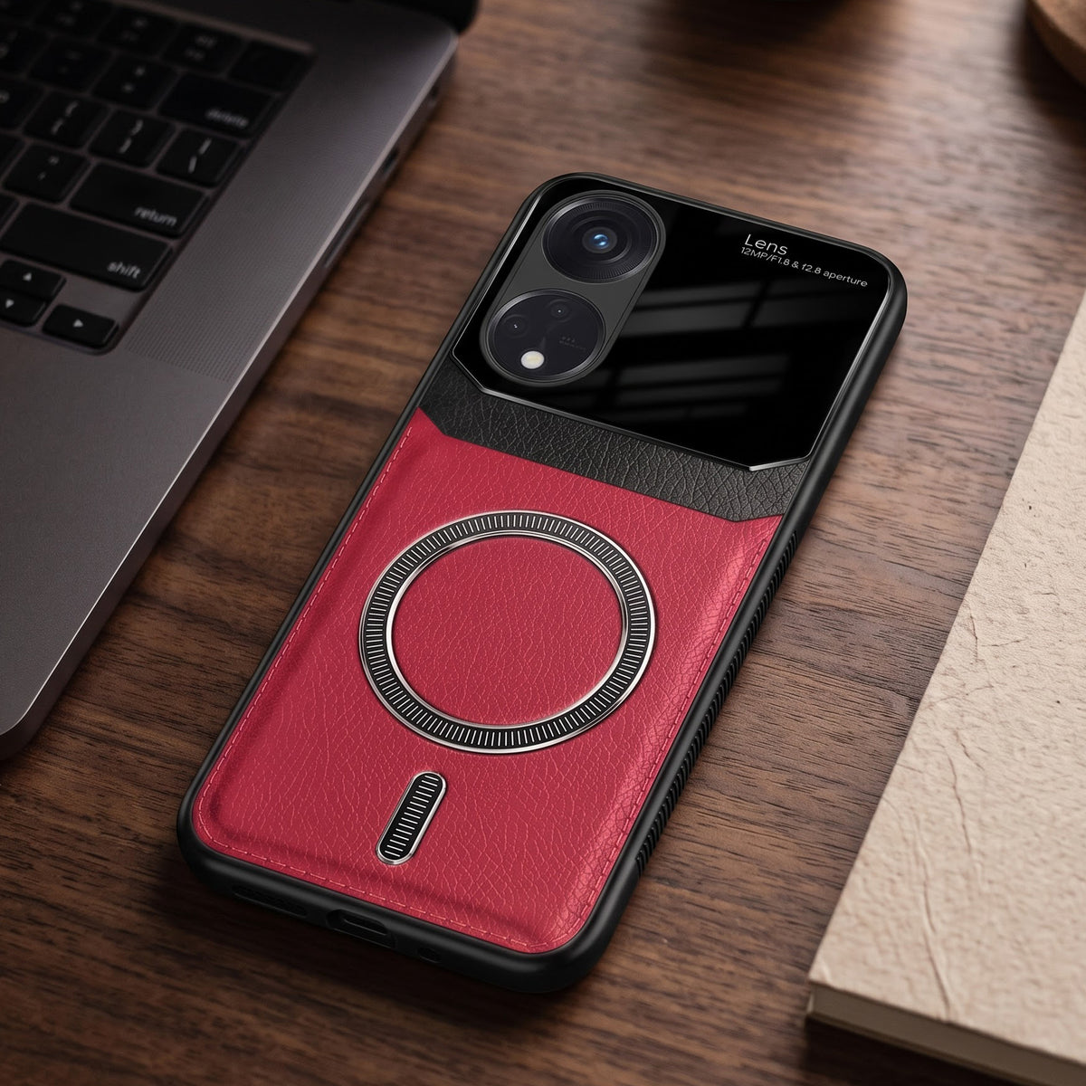 Oppo Reno 8T 5G Premium Magsafe Magnetic Leather Lens Protective Case