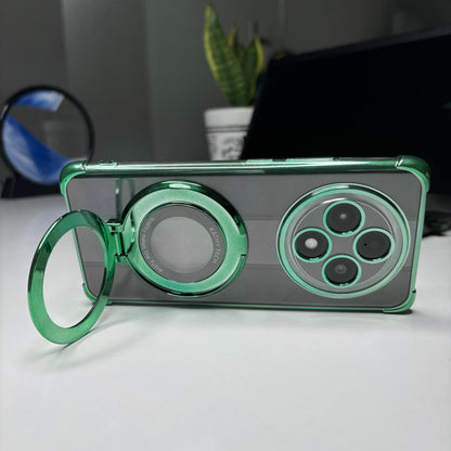 Oppo F27 Pro+ 5G Original Luxury Magnifier Ring Stand Shockproof Airbags Corner Case