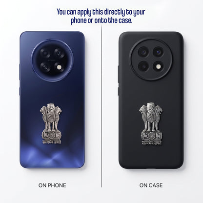 Oppo F31 Pro Plus 5G Compatible Satyamev Jayate 3D Metal Emblem Sticker