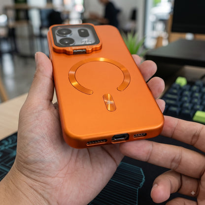 Oppo Find X9 5G Luxury Magnetic Matte Phone Case with Flip-Up Camera Ring Kickstand Slim Shockproof MagSafe Compatible Cover