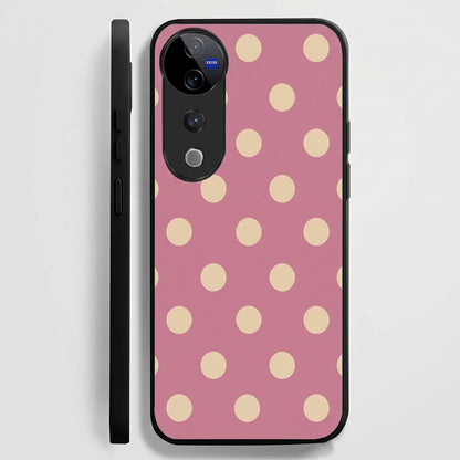 Vivo V40 Pro 5G Elegant Pink & Gold Polka Dot Acrylic Back Cover