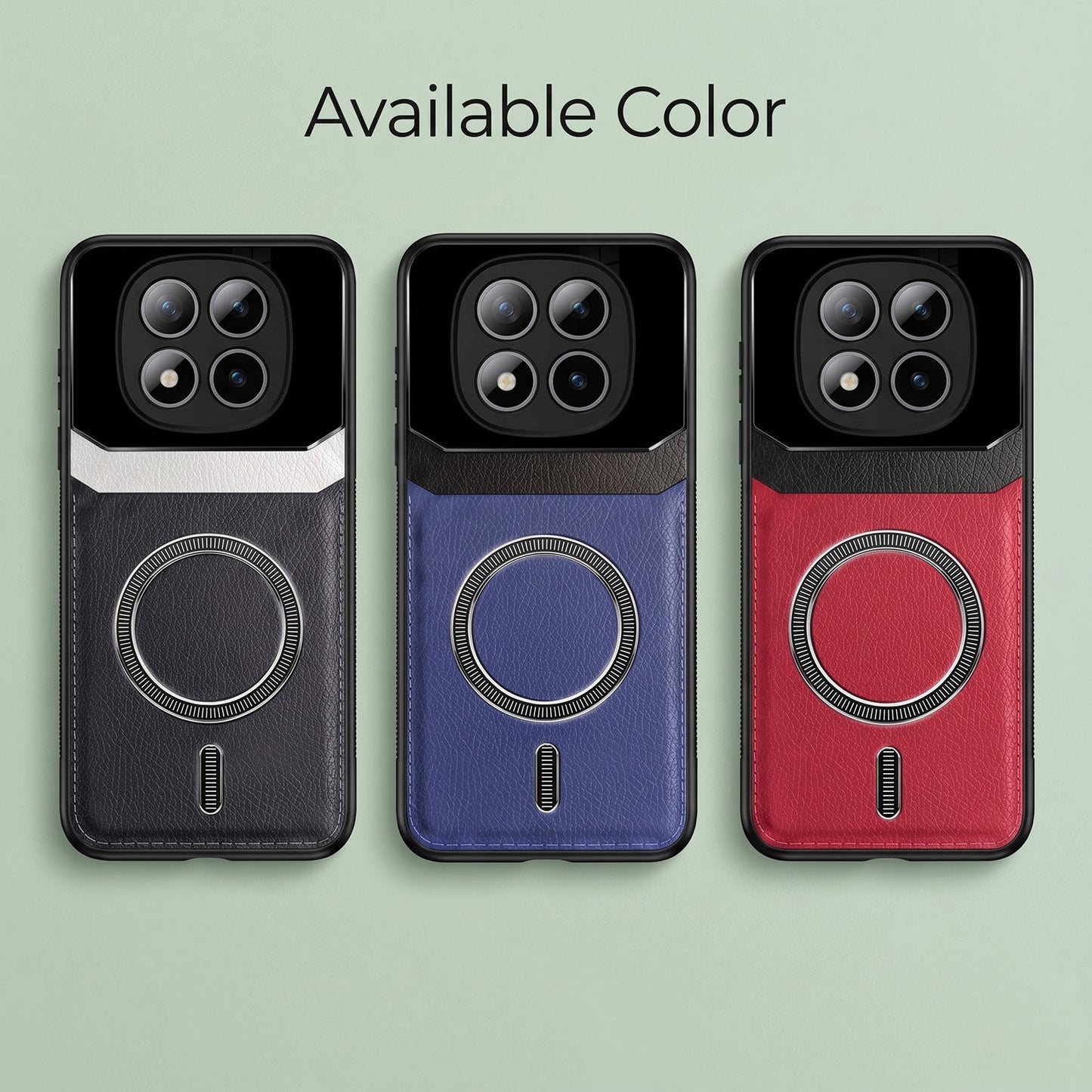 Redmi Note 15 Pro+ 5G Premium Magsafe Magnetic Leather Lens Protective Case