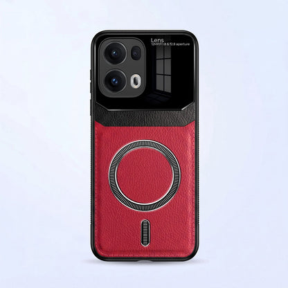 Oppo Reno 13 Pro 5G Premium Magsafe Magnetic Leather Lens Protective Case