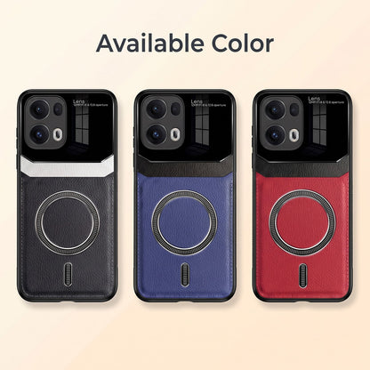 Oppo Reno 13 Pro 5G Premium Magsafe Magnetic Leather Lens Protective Case