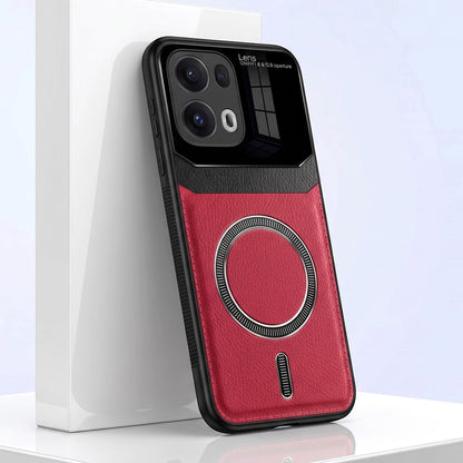 Oppo Reno 13 Pro 5G Premium Magsafe Magnetic Leather Lens Protective Case