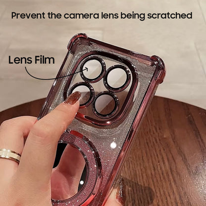 Redmi Note 14 Pro 5G Luxury Shimmer Mirror Back Shockproof Airbag Case