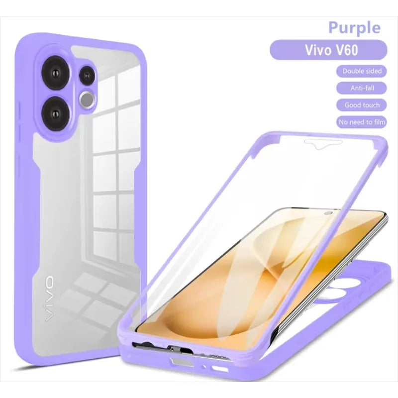 Dual Layer Clear Case For VIVO X300 Pro V60 Lite Y76S Y75 Y55 Y20 Y31 Y04 Y29s U5 Z6 Acrylic+TPU 360 Full Body Shockproof Cover - AliExpress 202192403