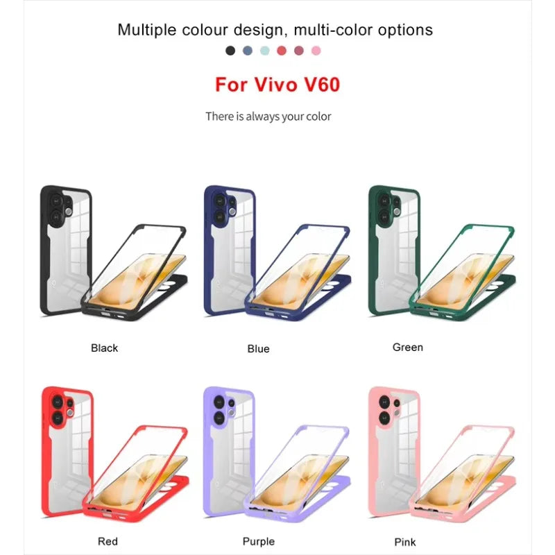 Vivo V60e 5G Slim Fit Heavy Duty Shockproof Full Body Protection Case